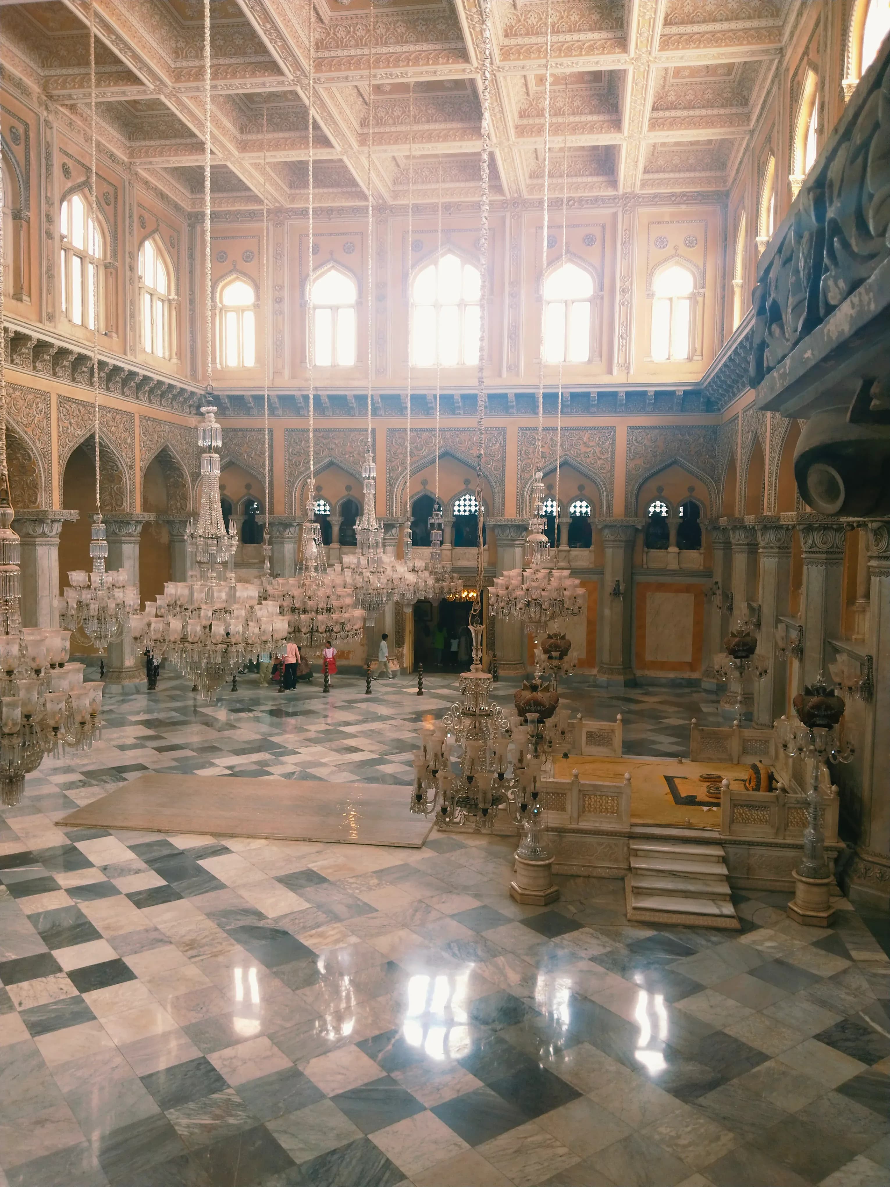 Chowmahalla Palace Hyderabad historic city in Khilwath Road, Khilwat, Hyderabad (500002), Telangana, India, Andhra Pradesh - Indo-Saracenic Revival architecture style, Mughal architecture style, Rajasthani architecture style, European Baroque architecture style (Qutb Shahi Period) - thumbnail