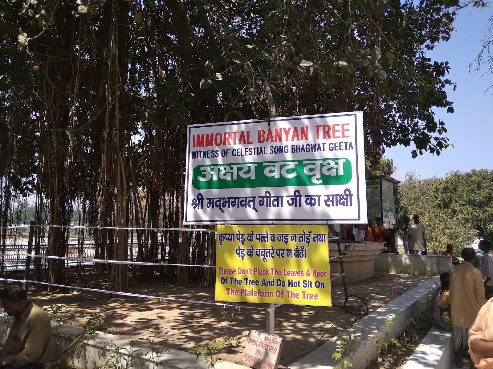 The pale dawn light cast long shadows across the placid tank at Jyotisar Tirth, revealing the ancient site where Lord Krishna is believed to have delivered the Bhagavad Gita to Arjuna. A palpable sen...