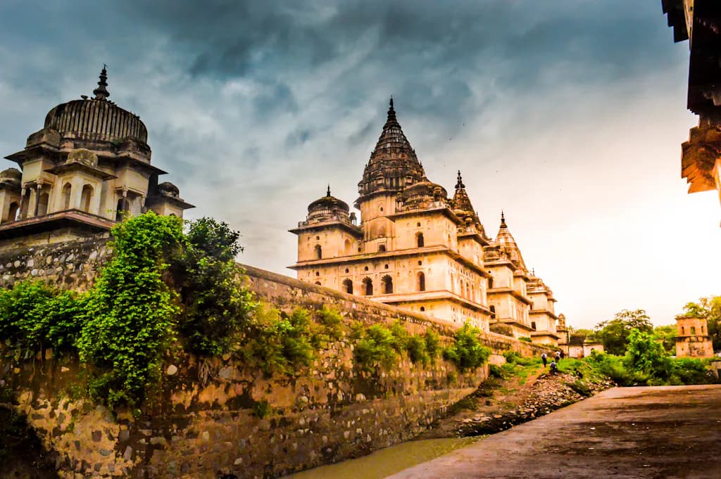 Orchha Fort Orchha monument in Orchha (472246), Sagar Division, Madhya Pradesh, India, Madhya Pradesh - Bundela architecture style, Rajput architecture style, Indo-Islamic architecture style, Mughal architecture style (Rajput Period) - thumbnail