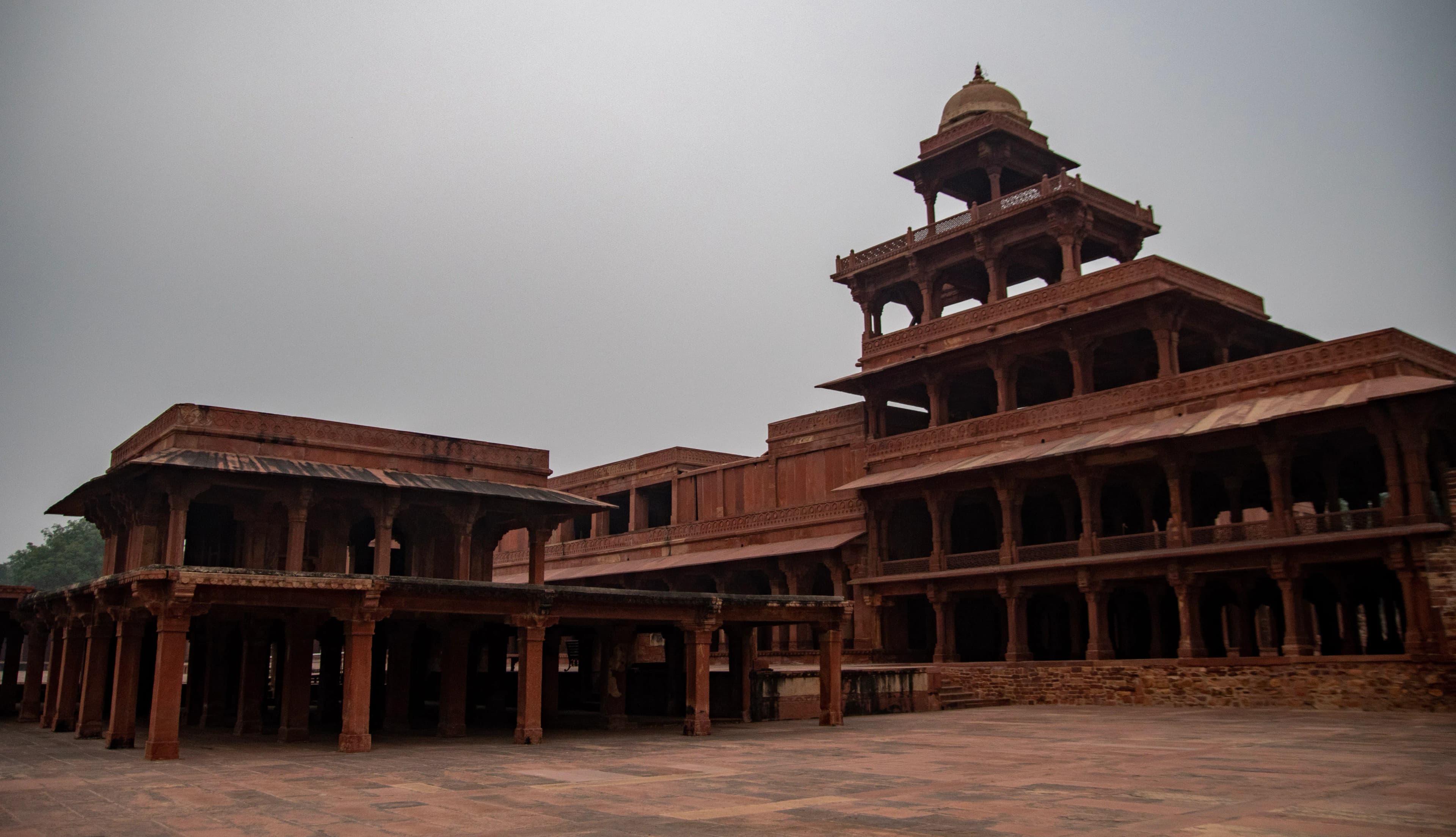 Panch Mahal Fatehpur Sikri monument in Dadupura, Fatehpur Sikri (283110), Agra Division, Uttar Pradesh, India, Uttar Pradesh - Indo-Islamic architecture style, Mughal architecture style, Gujarati architecture style, Rajasthani architecture style (Mughal Rajput Period) - thumbnail
